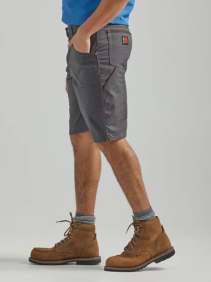 pantalón corto wrangler riggs workwear utility relaxed de raya diplomática gris