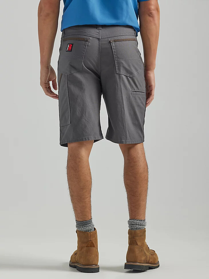 pantalón corto wrangler riggs workwear utility relaxed de raya diplomática gris