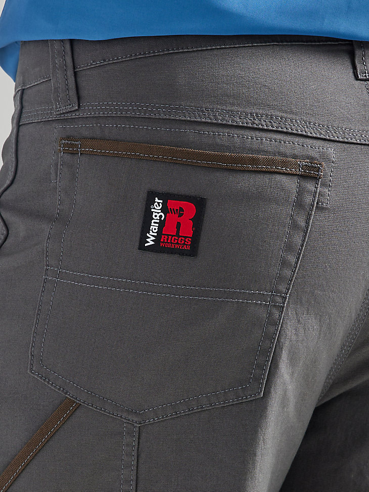 pantalón corto wrangler riggs workwear utility relaxed de raya diplomática gris