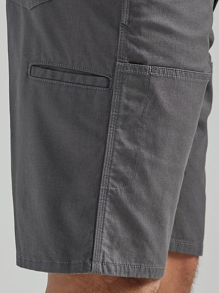 pantalón corto wrangler riggs workwear utility relaxed de raya diplomática gris