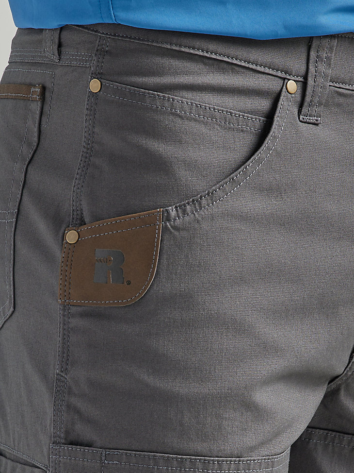 pantalón corto wrangler riggs workwear utility relaxed de raya diplomática gris