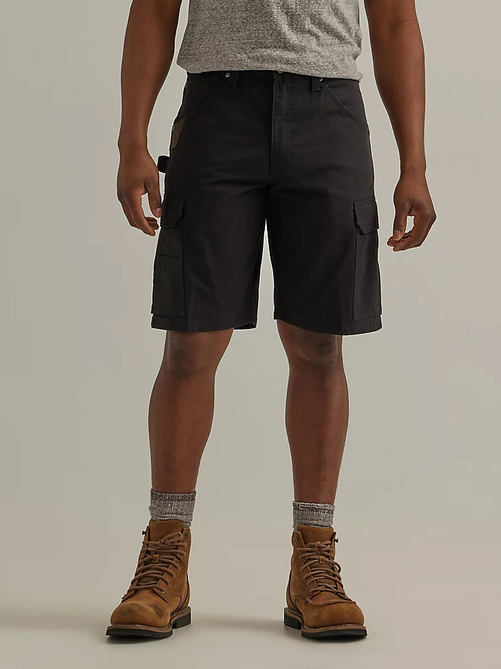 pantalones cortos cargo ranger negros de wrangler workwear