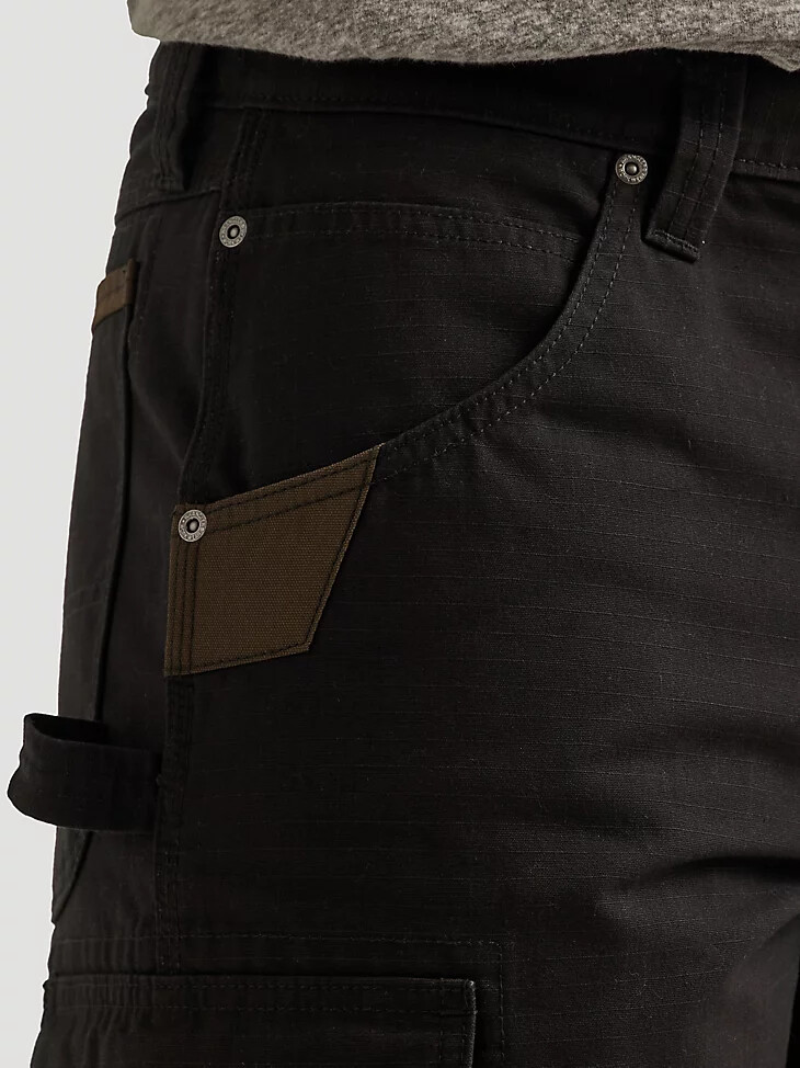 pantalones cortos cargo ranger negros de wrangler workwear
