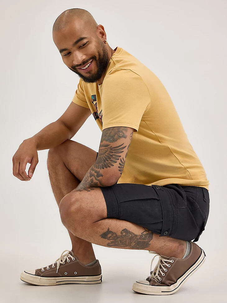 pantalón corto cargo elástico antidesgarro para hombre caviar