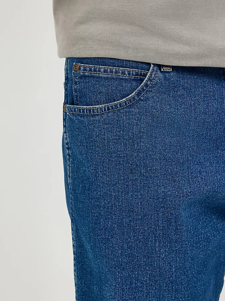 pantalón corto vaquero holgado de cinco bolsillos wrangler five star premium para hombre color piedra medio