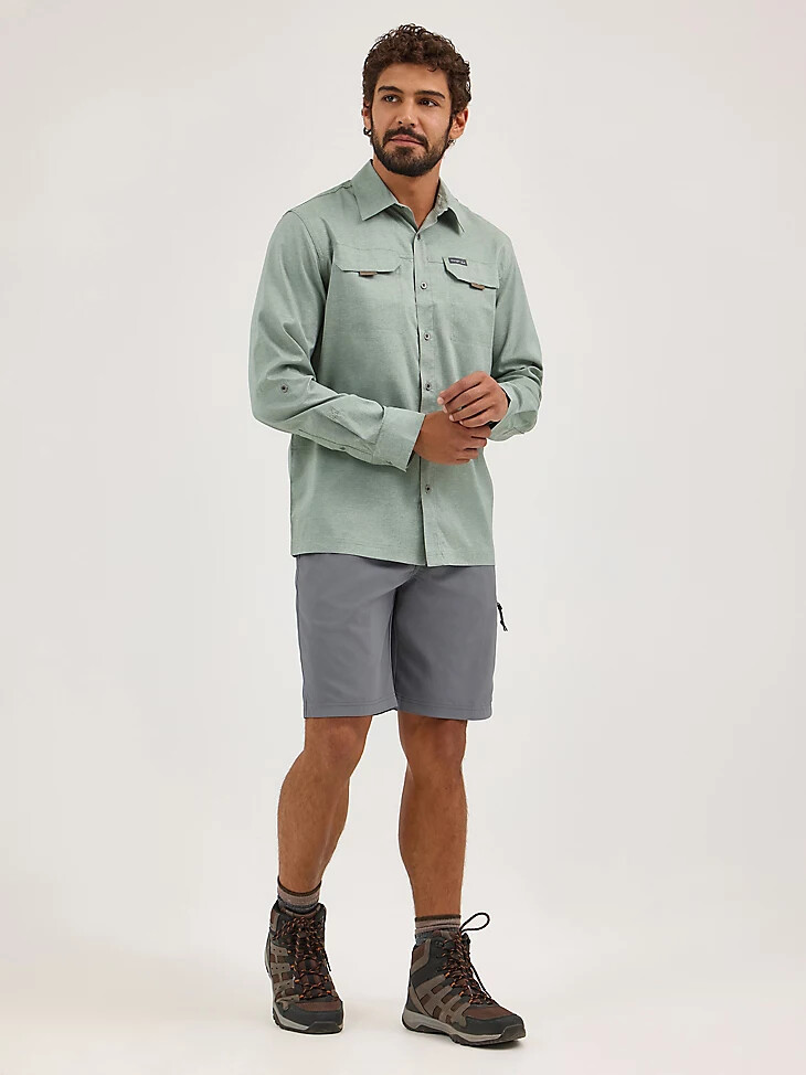 pantalón corto utilitario de campo para hombre color amapola