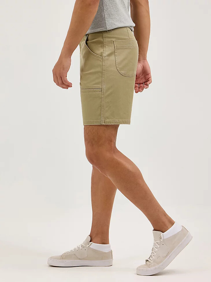 pantalón corto utilitario militar vintage caqui para hombre