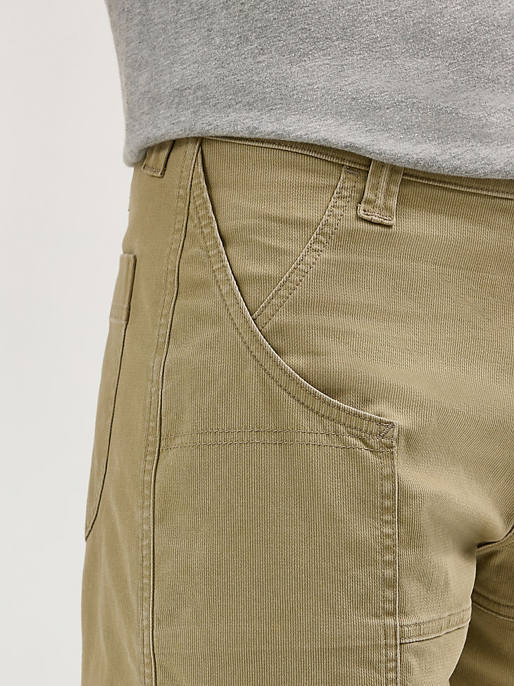 pantalón corto utilitario militar vintage caqui para hombre