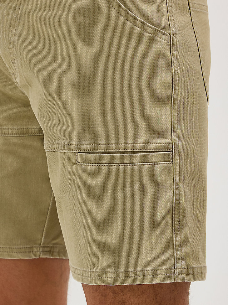pantalón corto utilitario militar vintage caqui para hombre