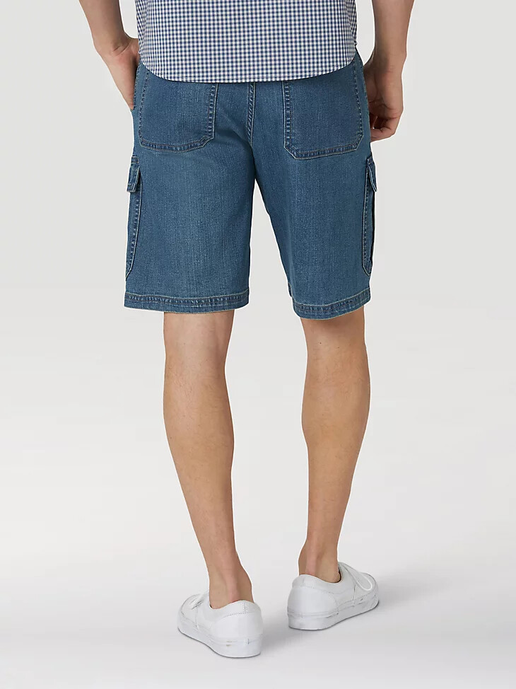 pantalones cortos cargo de mezclilla premium five star de wrangler para hombre color tinte medio