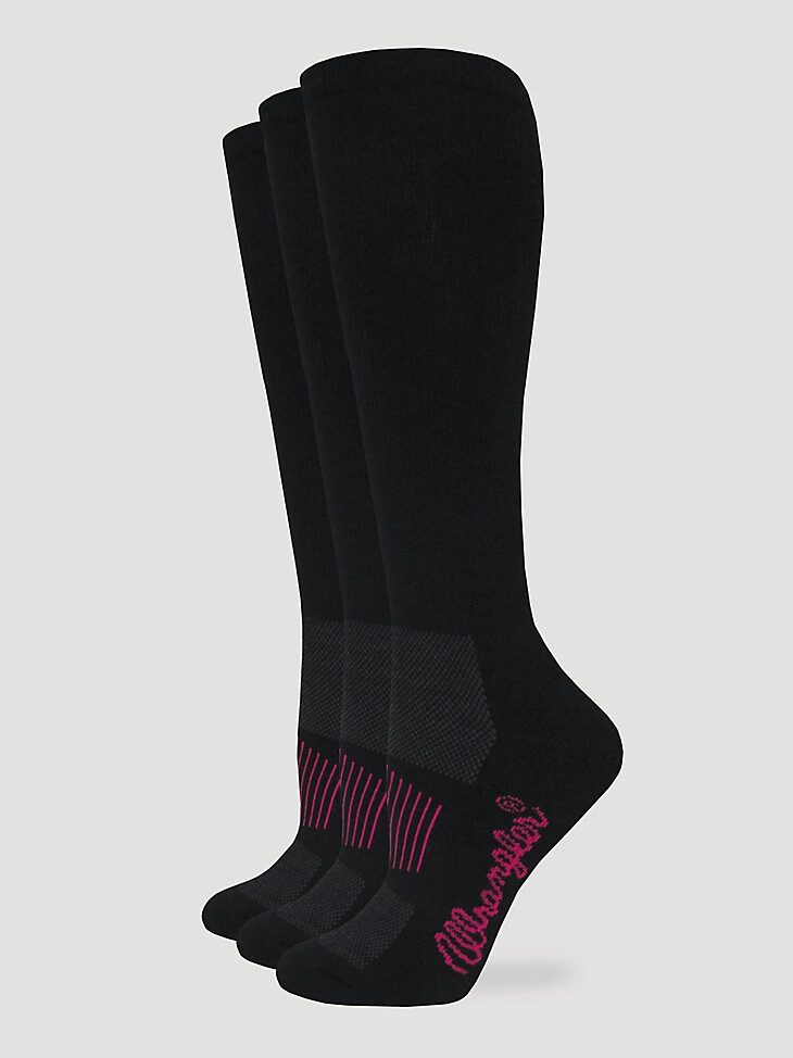 calcetines para botas de mujer paquete de 3 negros