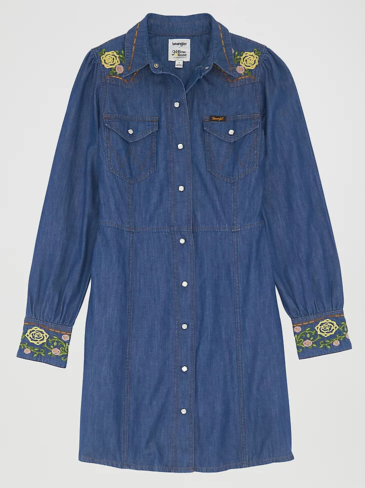 vestido bordado wrangler x yellow rose de kendra scott con lavado medio