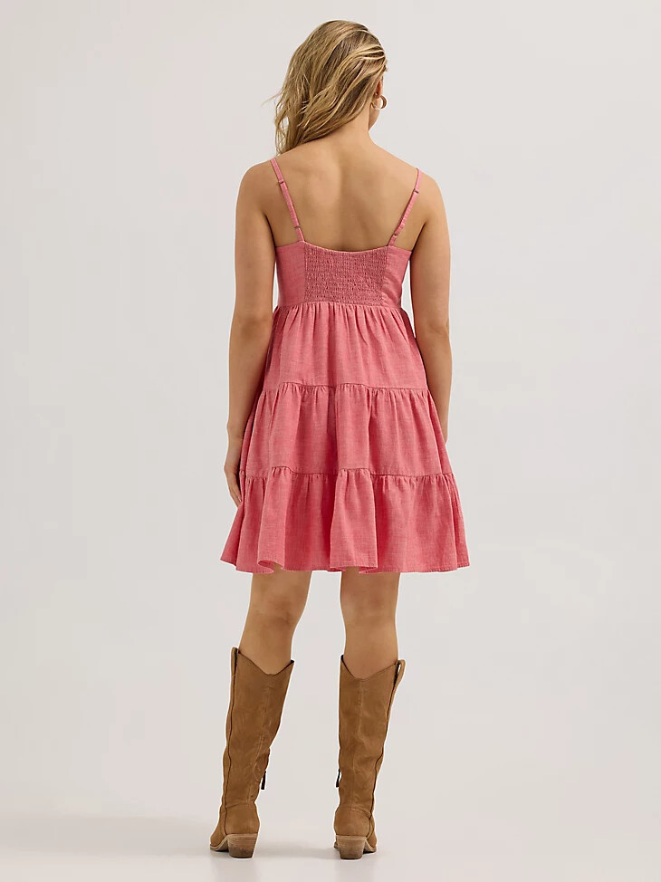 vestido rojo de tirantes wrangler para mujer