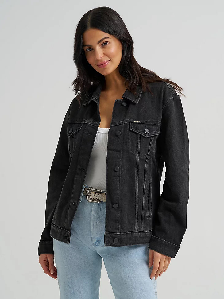 chaqueta wrangler memory maker para mujer color carbono