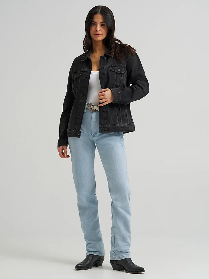 chaqueta wrangler memory maker para mujer color carbono