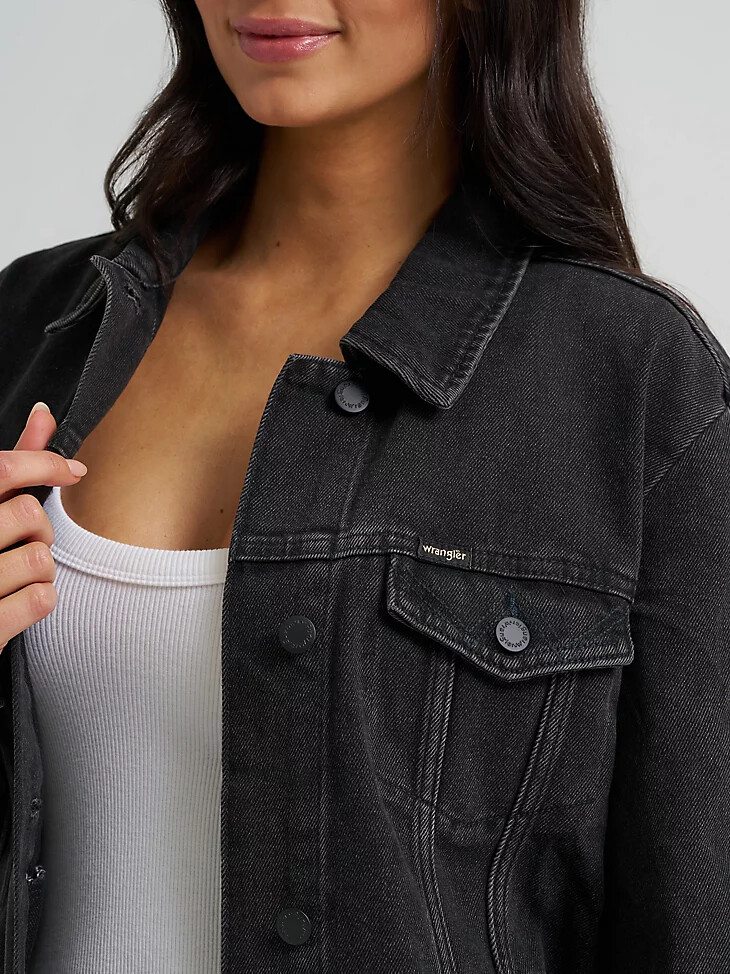 chaqueta wrangler memory maker para mujer color carbono