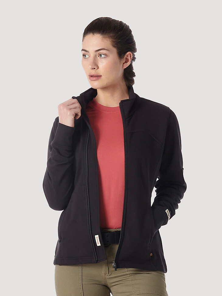 chaqueta de trabajo wrangler riggs workwear para mujer color negro