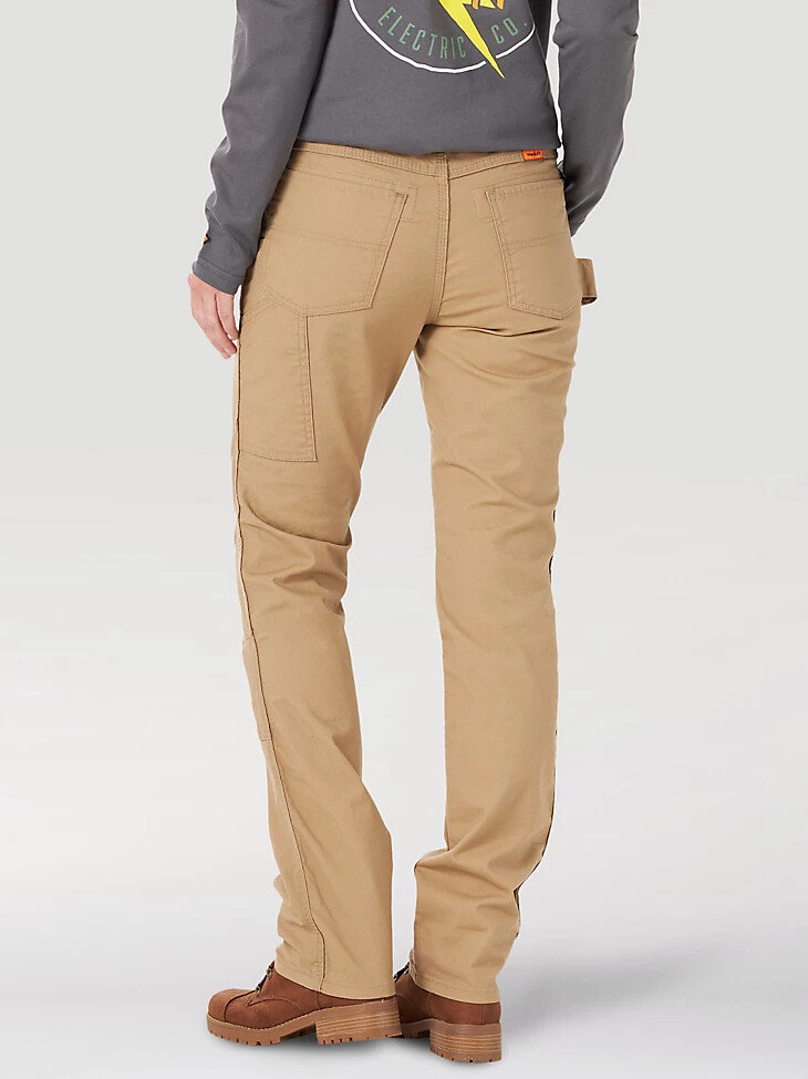pantalón utilitario ignífugo wrangler fr para mujer color caqui dorado