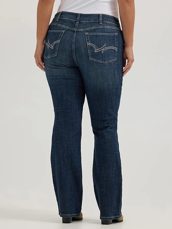 vaqueros de corte bota para mujer talla grande lavado do