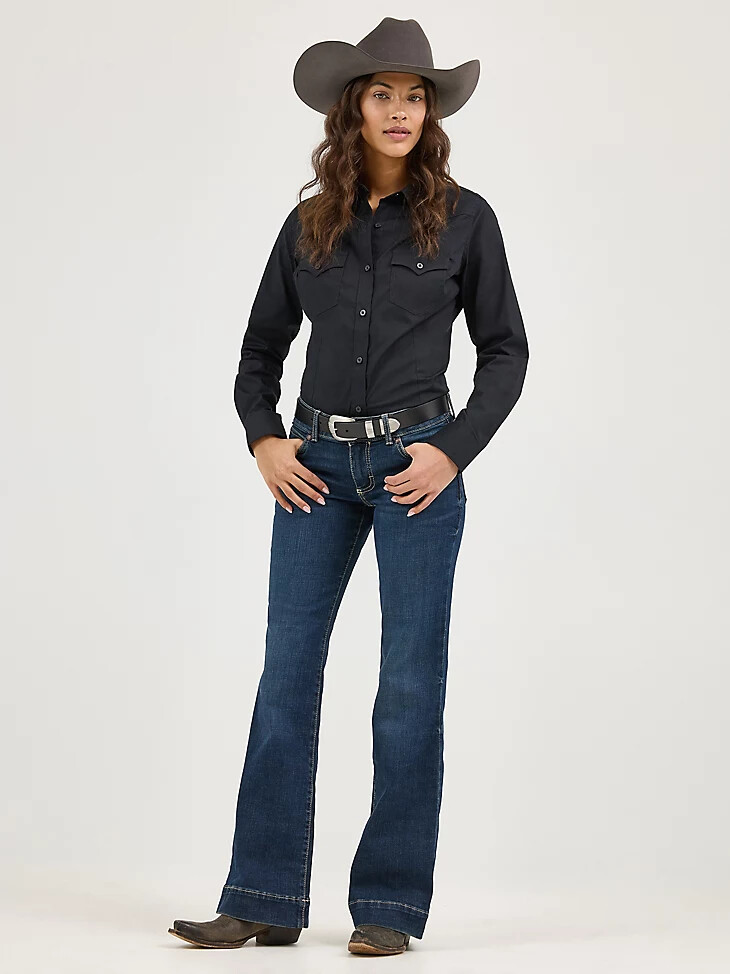 pantalón vaquero de pierna ancha wrangler retro mae para mujer samantha