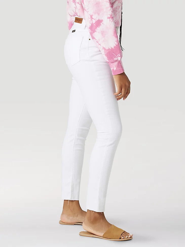 vaqueros ajustados inolvidables brite tech para mujer en blanco brillante