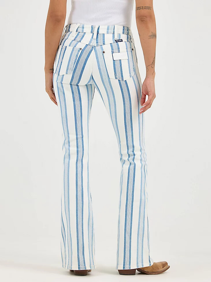 jean acampanado de tiro alto con rayas bailey de wrangler retro para mujer gabby