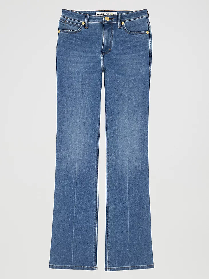 wrangler x yellow rose by kendra scott jeans de corte bota con lavado medio