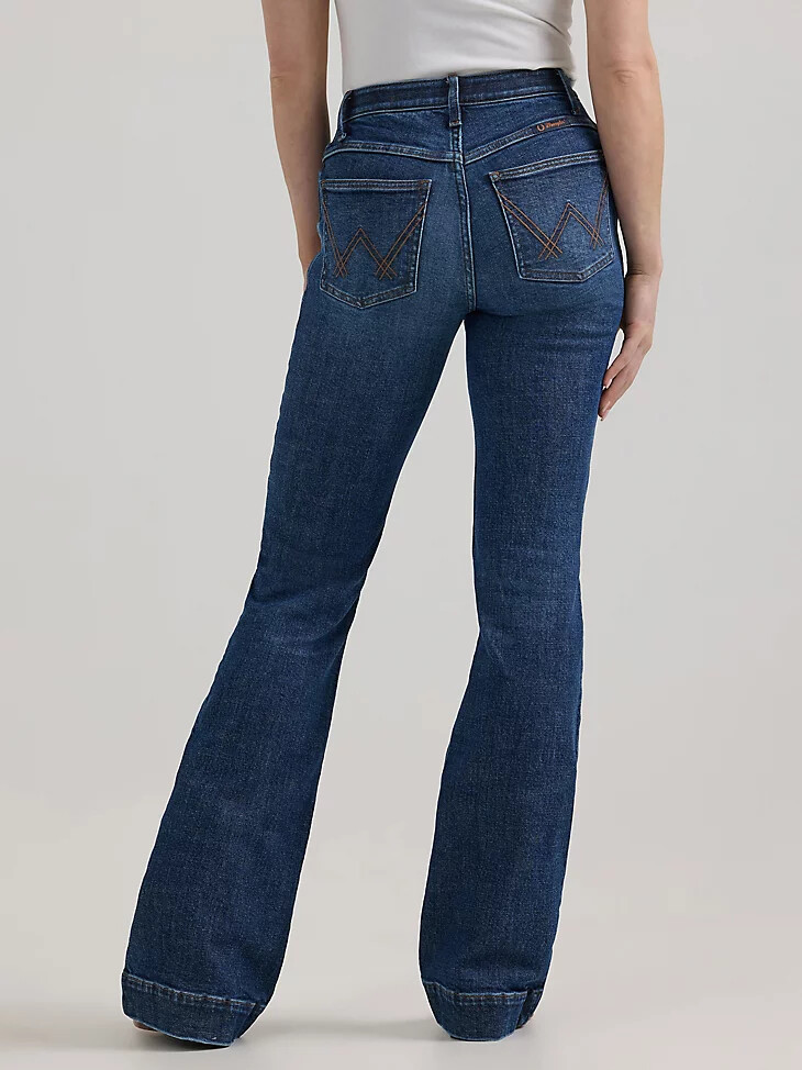 pantalón vaquero de equitación wrangler ultimate para mujer tiro medio color willow luna