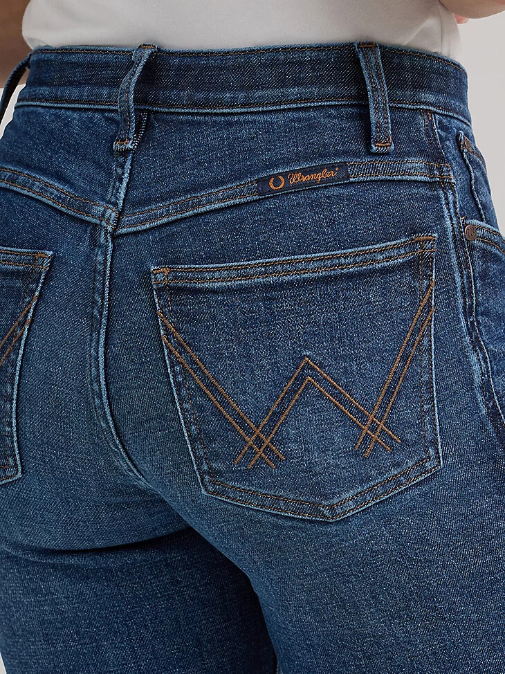 pantalón vaquero de equitación wrangler ultimate para mujer tiro medio color willow luna