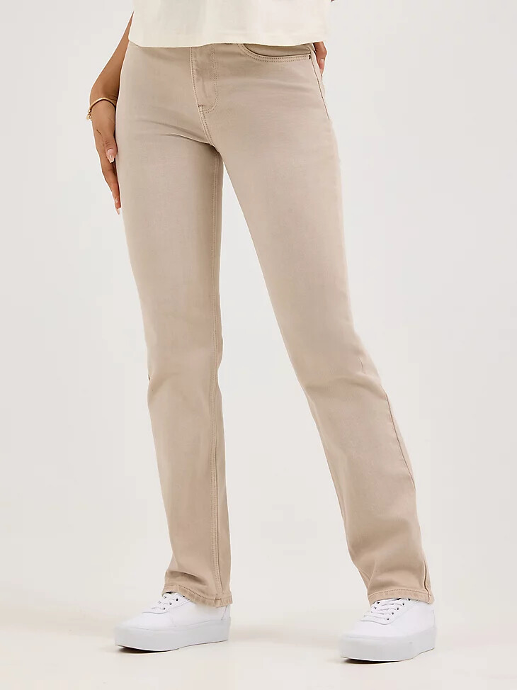 jean wrangler de tiro alto y pierna recta para mujer athena