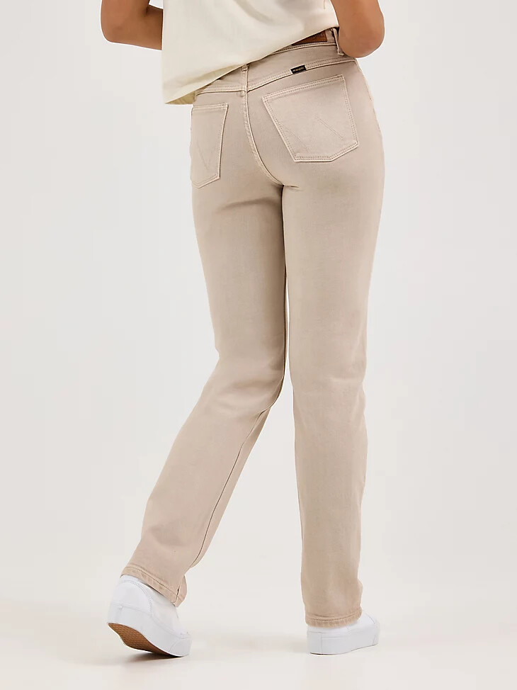 jean wrangler de tiro alto y pierna recta para mujer athena
