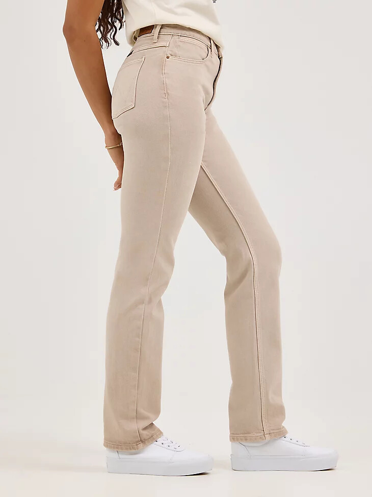 jean wrangler de tiro alto y pierna recta para mujer athena