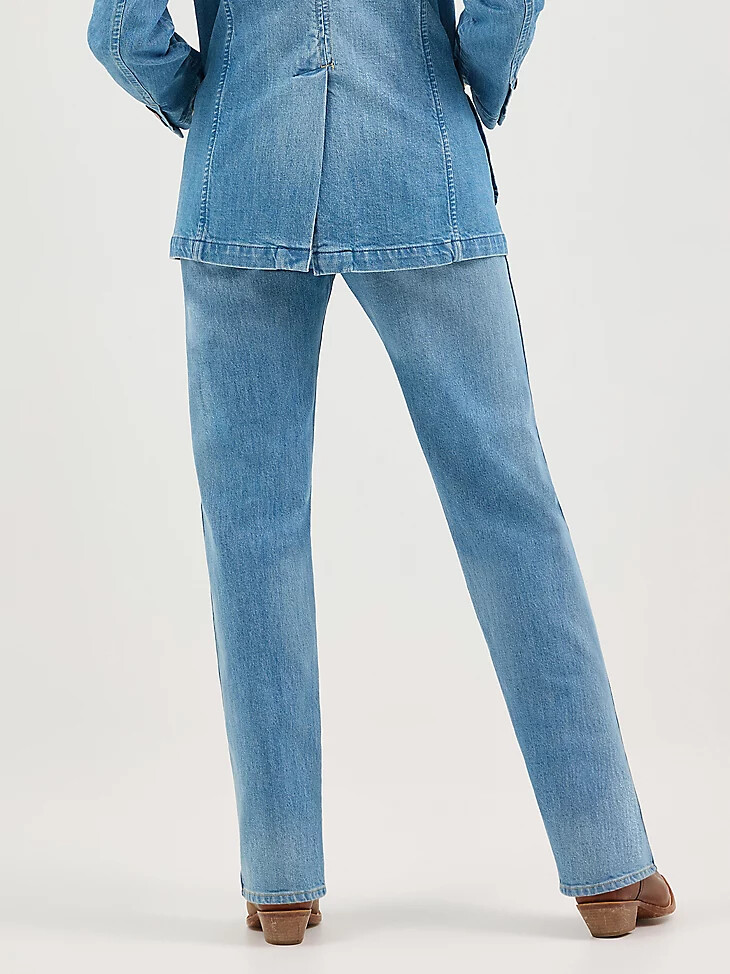 vaqueros rectos de tiro medio sunset para mujer color azul bebé