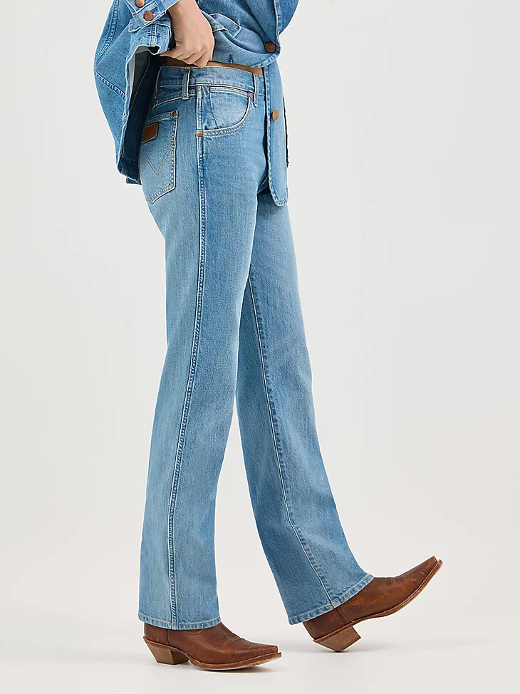 vaqueros rectos de tiro medio sunset para mujer color azul bebé