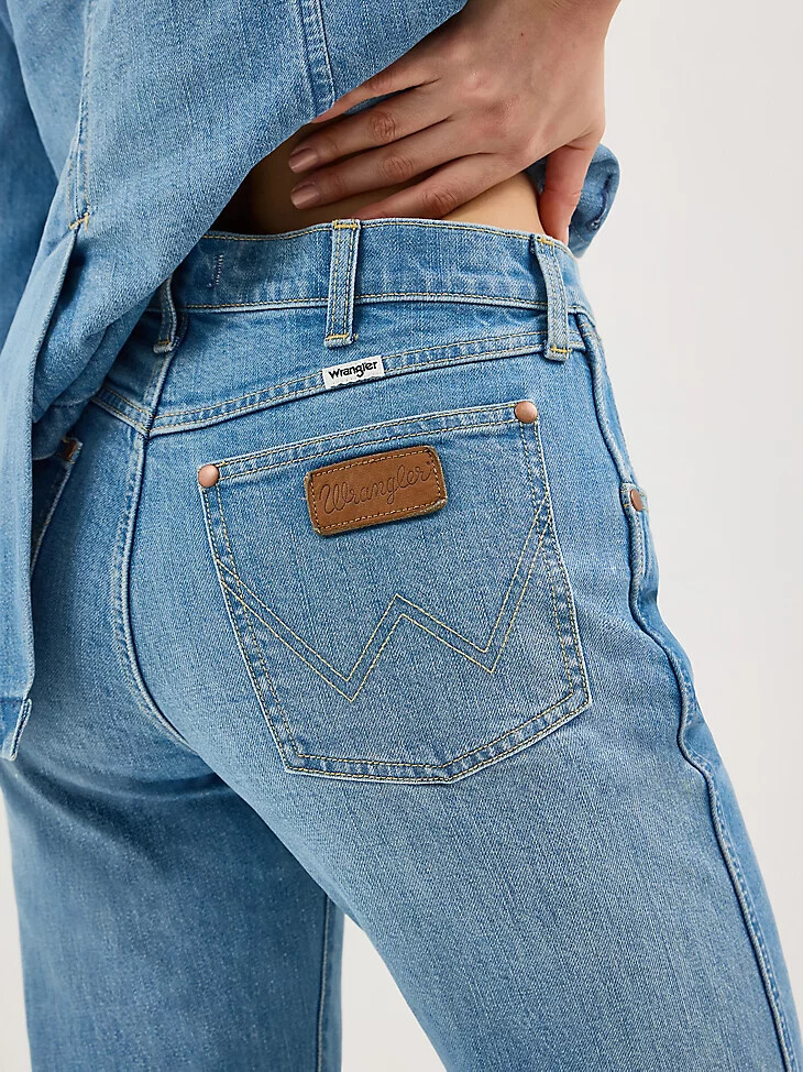 vaqueros rectos de tiro medio sunset para mujer color azul bebé
