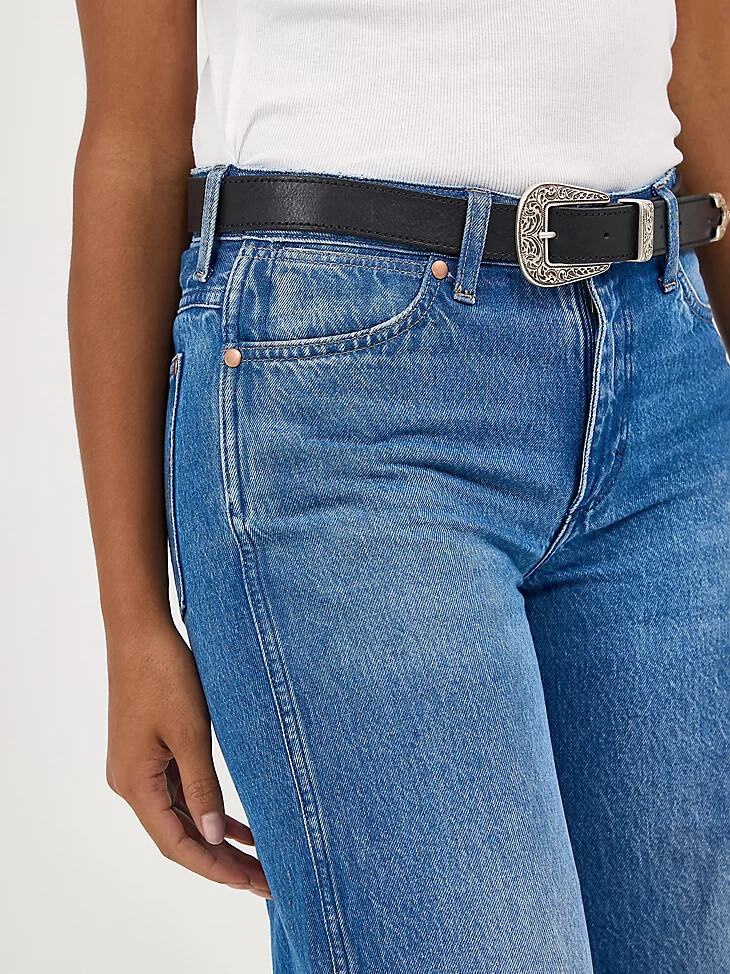 vaqueros de tiro medio y pierna ancha para mujer de worldwide ranch housedown