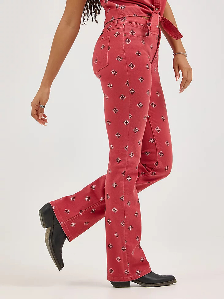 vaqueros con estampado de bota atrevido para mujer diamond bay