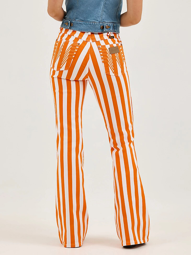 wrangler x whataburger bailey stripe flare jean naranjablanco