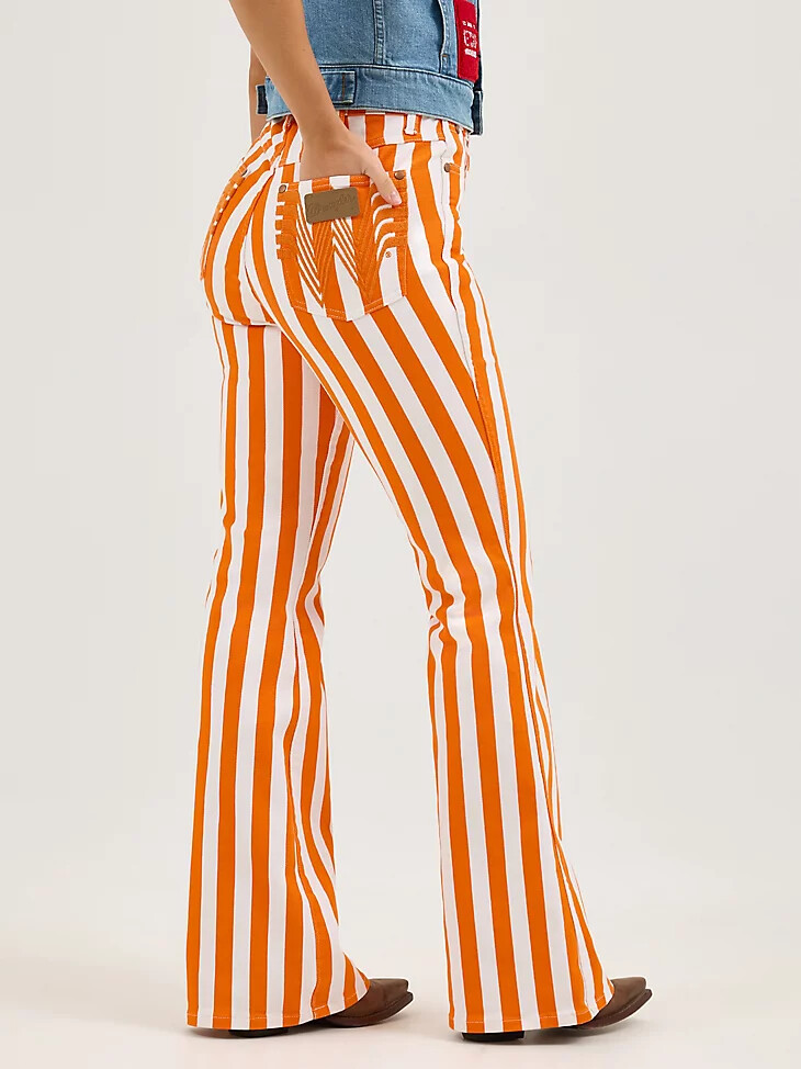 wrangler x whataburger bailey stripe flare jean naranjablanco
