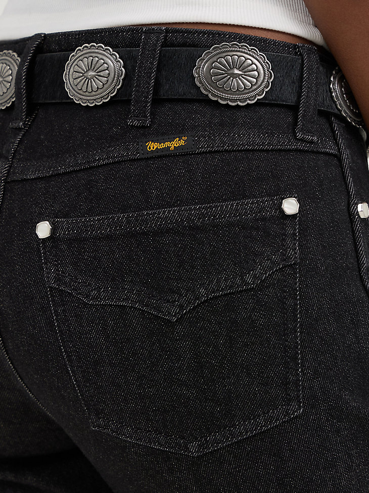 pantalón de tiro alto negro wrangler x yellow rose by kendra scott