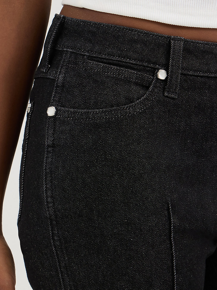 pantalón de tiro alto negro wrangler x yellow rose by kendra scott