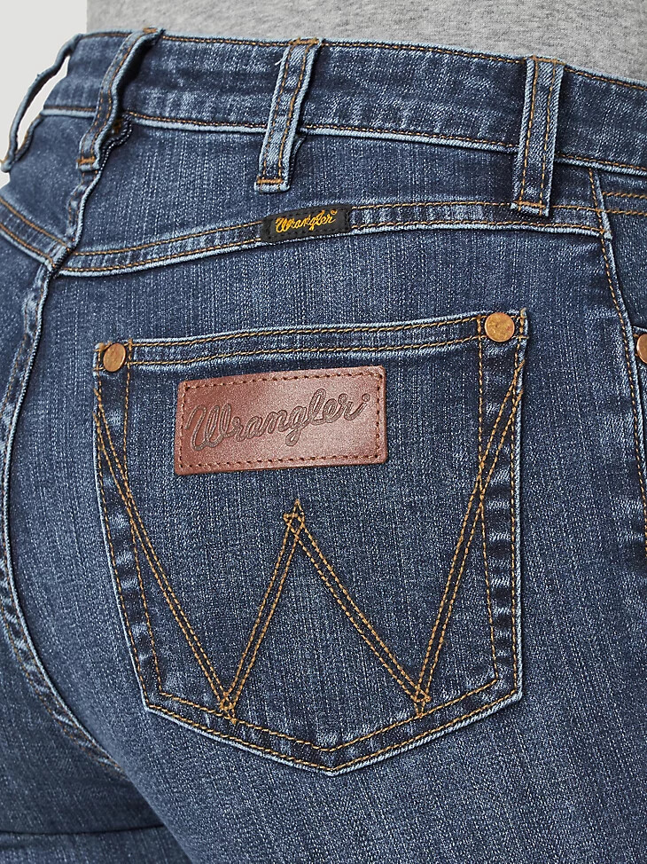 vaqueros ajustados de tiro alto wrangler retro para mujer leah