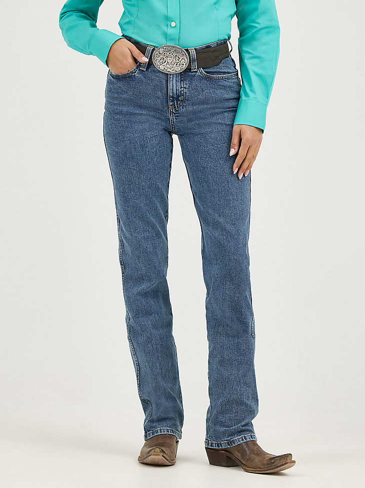vaqueros ajustados elásticos wrangler cowboy cut para mujer lavados a la piedra