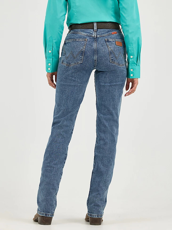 vaqueros ajustados elásticos wrangler cowboy cut para mujer lavados a la piedra