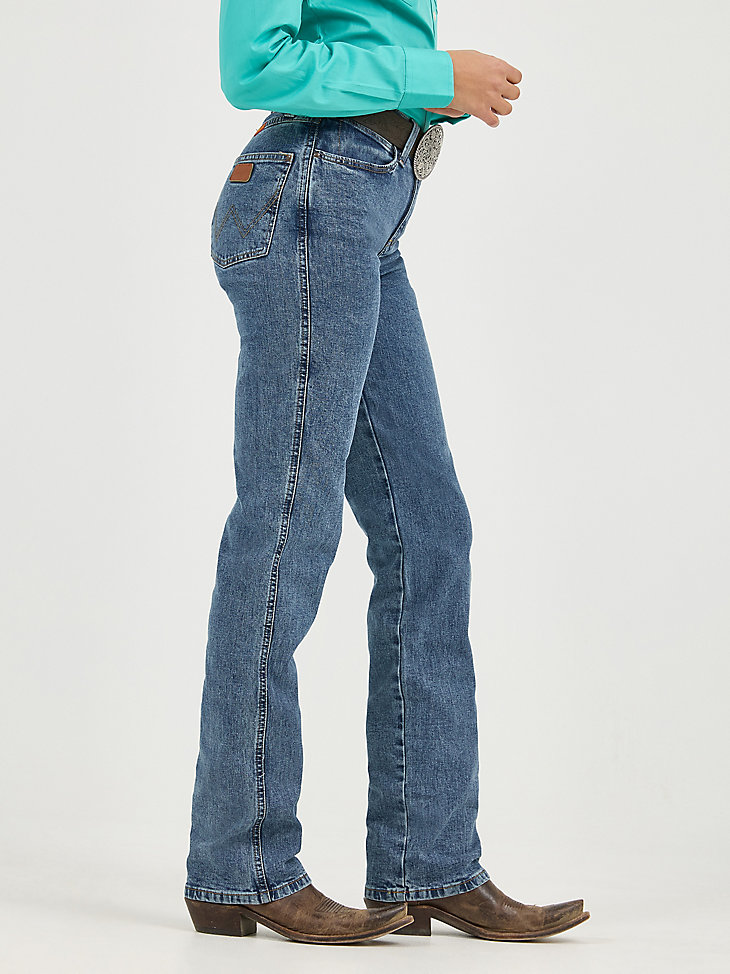 vaqueros ajustados elásticos wrangler cowboy cut para mujer lavados a la piedra
