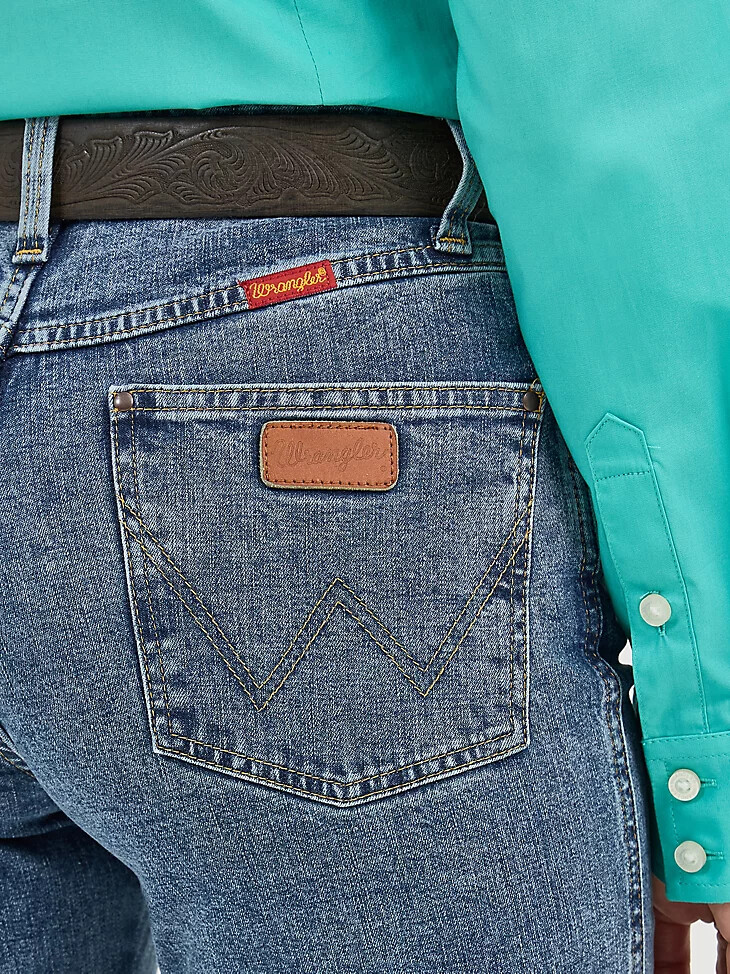 vaqueros ajustados elásticos wrangler cowboy cut para mujer lavados a la piedra