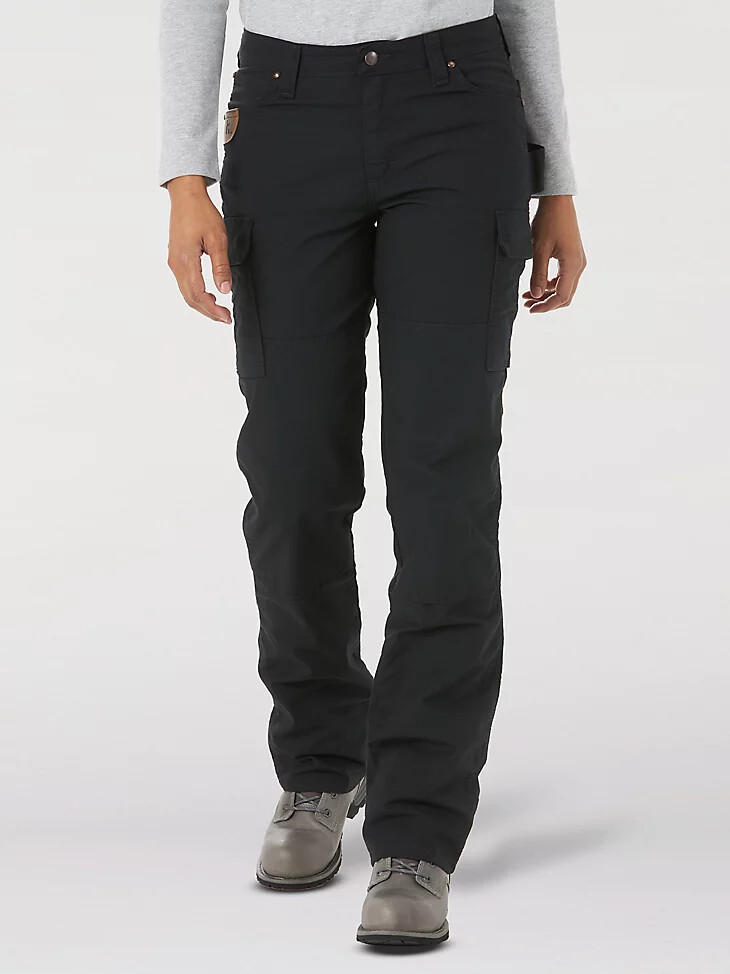 pantalón cargo ajustado ripstop ranger de wrangler riggs workwear para mujer color negro