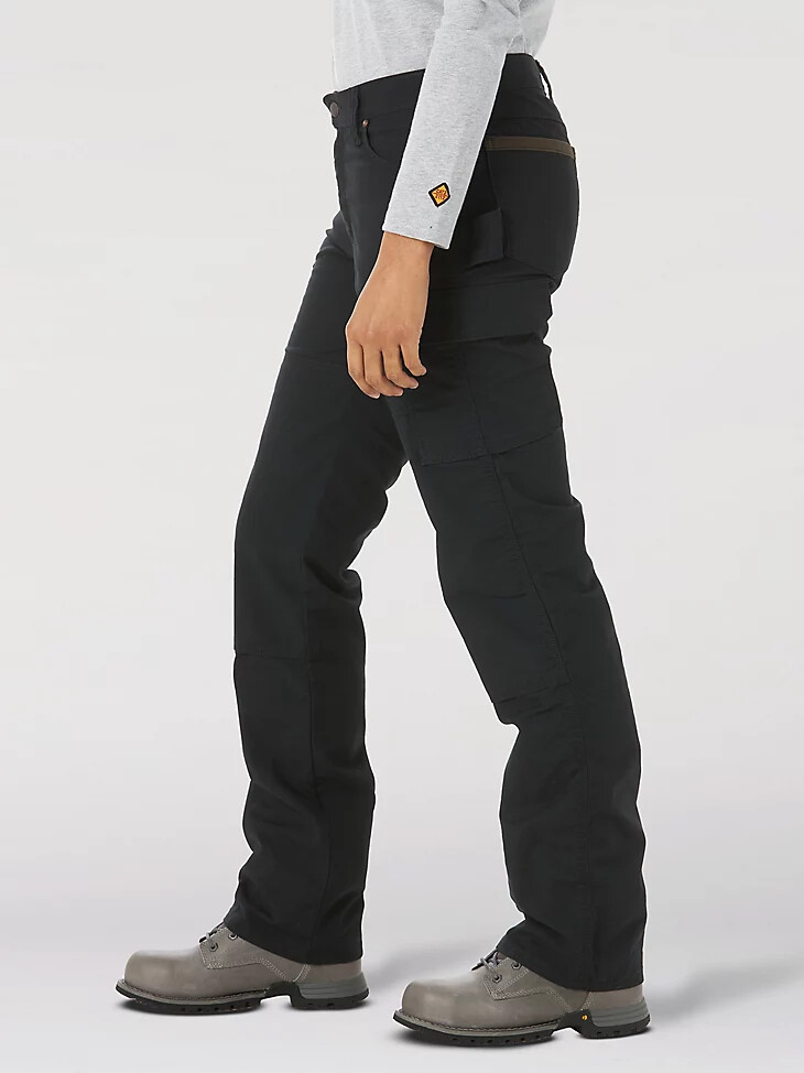 pantalón cargo ajustado ripstop ranger de wrangler riggs workwear para mujer color negro
