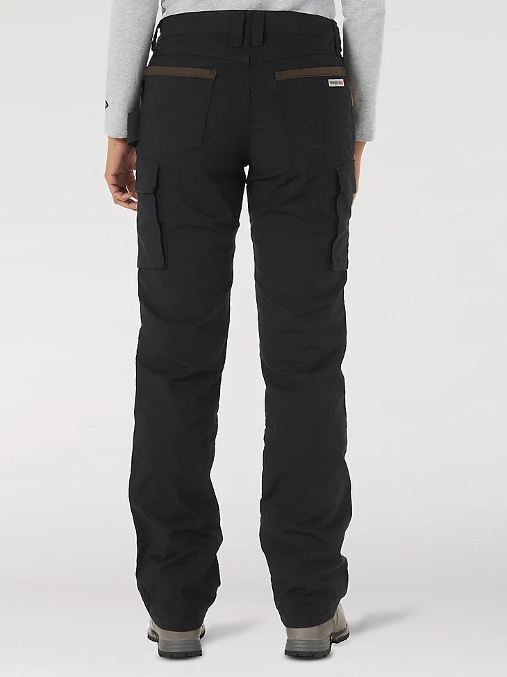 pantalón cargo ajustado ripstop ranger de wrangler riggs workwear para mujer color negro