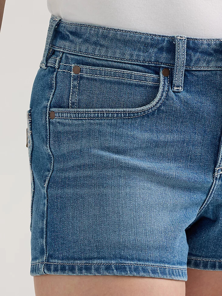 pantalón corto wrangler retro mae de tiro medio con parches adornados para mujer aurora